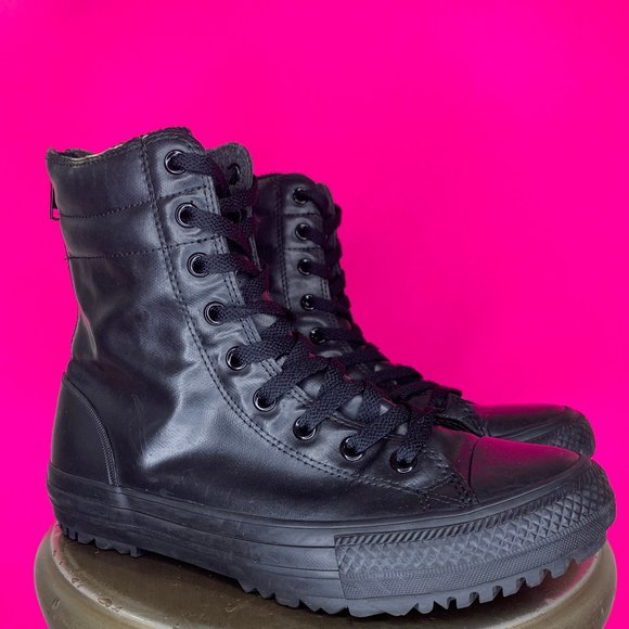 Converse Shoes - CONVERSE BLACK RUBBER CHUCK TAYLOR HI-RISE BOOT